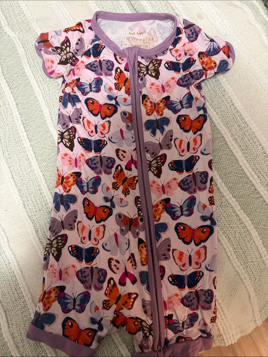 Little Sleepies Other - Little Sleepies Pink Butterfly Print One-Piece